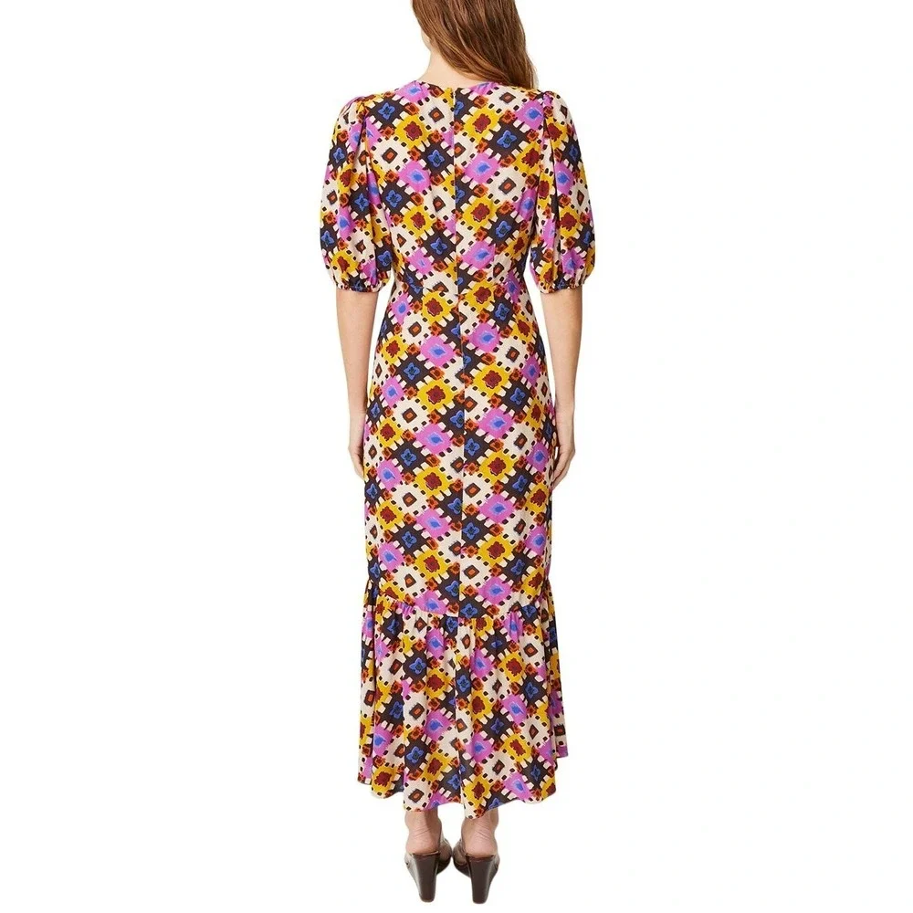 Rhode Ester V-Neck Midi Maxi Dress‎ in Aquarelle Size 2